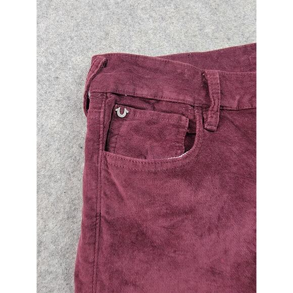 True Religion Jeans Womens 27 Burgundy Jennie Midrise Velveteen Skinny Stretch - Picture 2 of 16